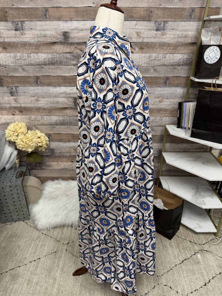 Maeve Geometric Floralm Print Shirt Dress
