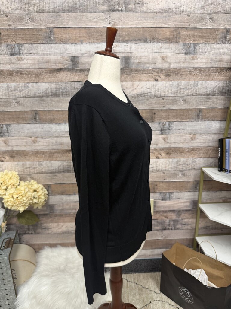 LOFT Black Long Sleeve Button Front Cardigan