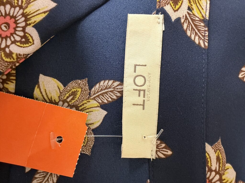 Loft Navy Blouse With Floral Pattern Loft Navy N/A women BLOUSES