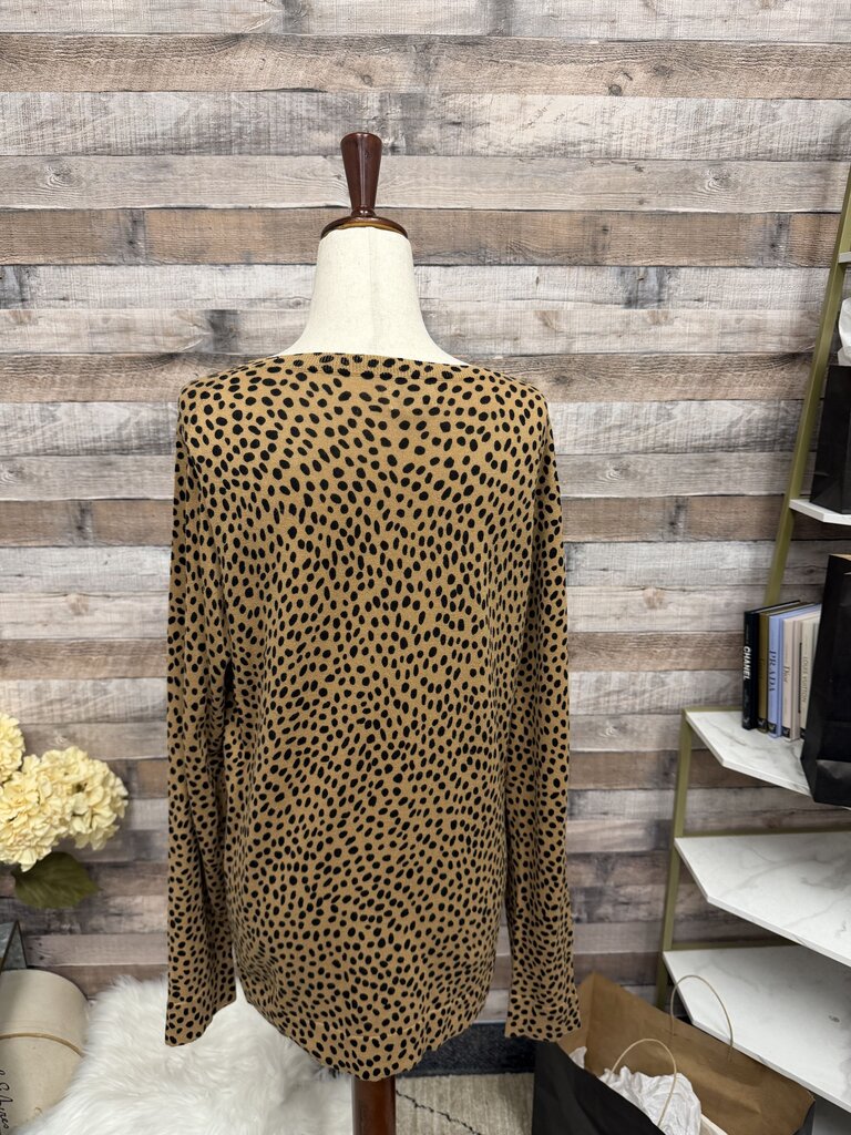 J.Crew Brown & Black Leopard Print Crewneck Sweater