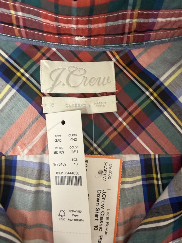 J.Crew Classic Plaid Button Down Shirt