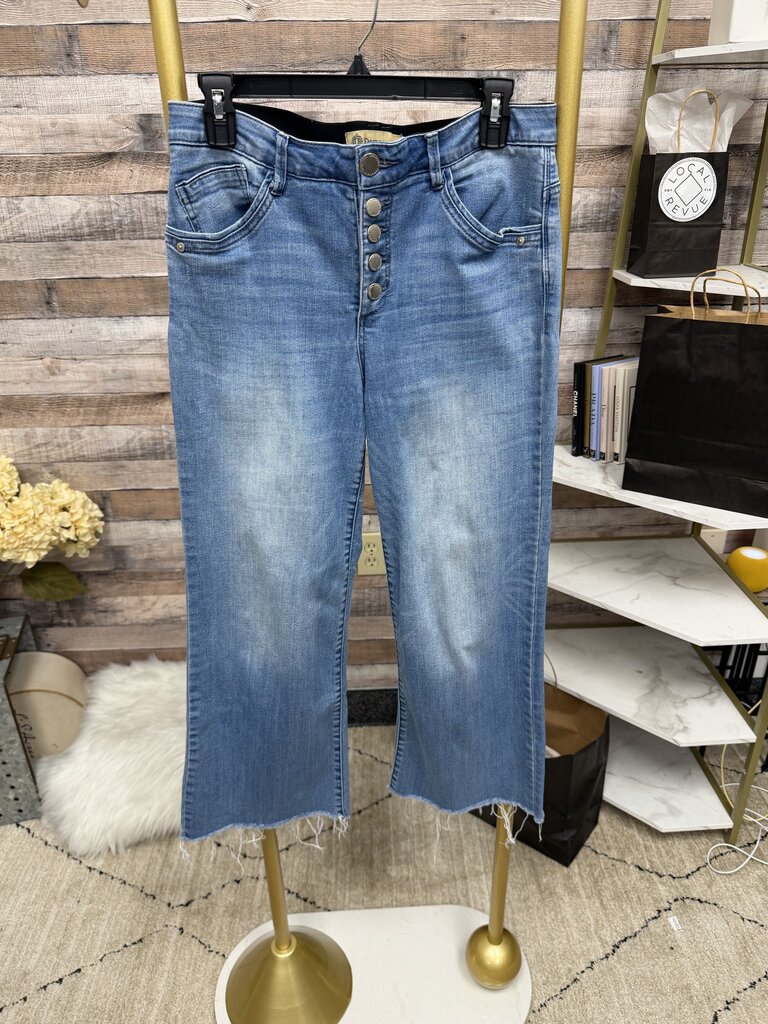 Democracy Blue Straight Jeans With Button Fly