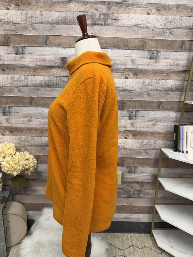 Dudley Stephens Orange Fleece Turtleneck Sweater