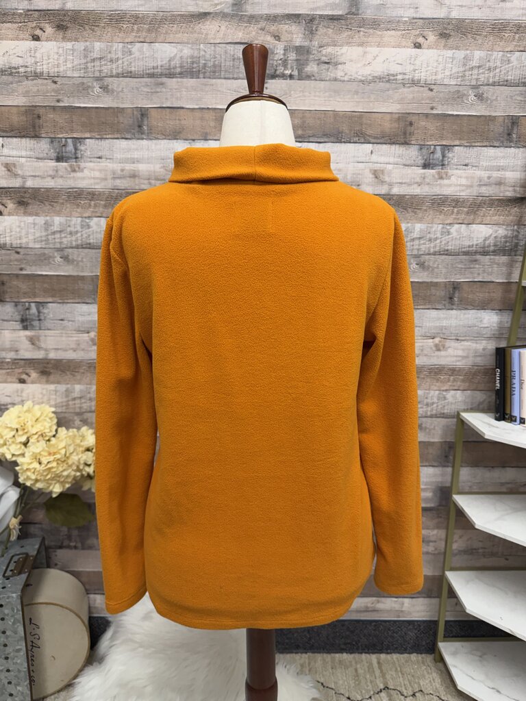 Dudley Stephens Orange Fleece Turtleneck Sweater