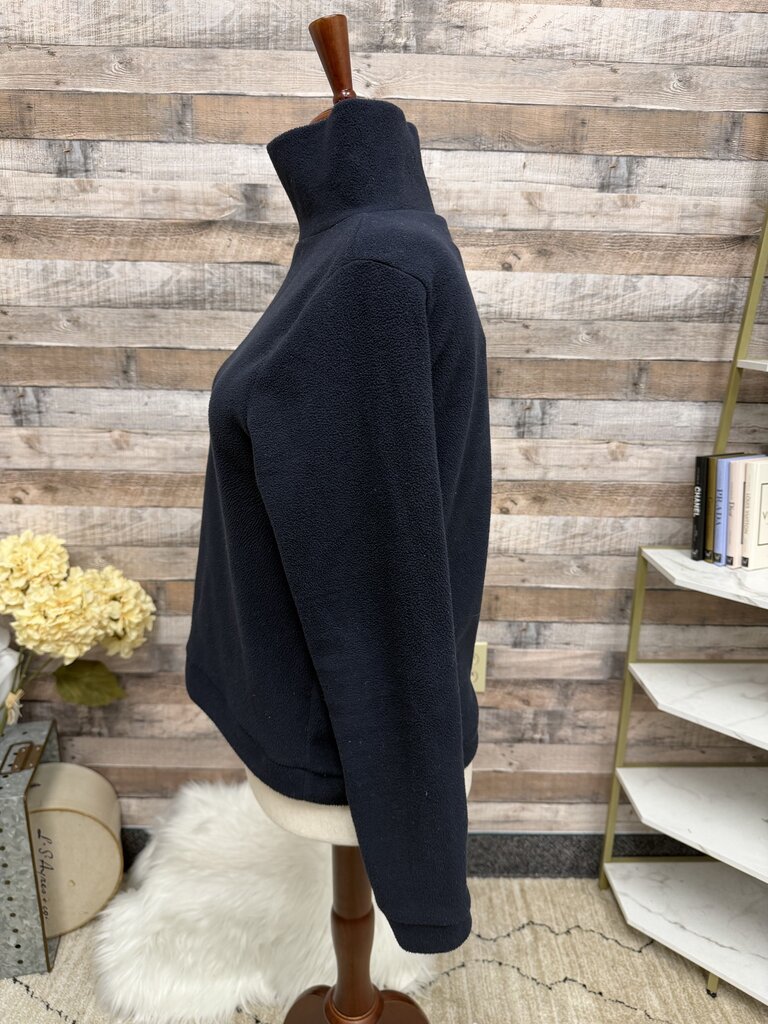 Dudley Stephens Navy Fleece Turtleneck Pullover Sweater