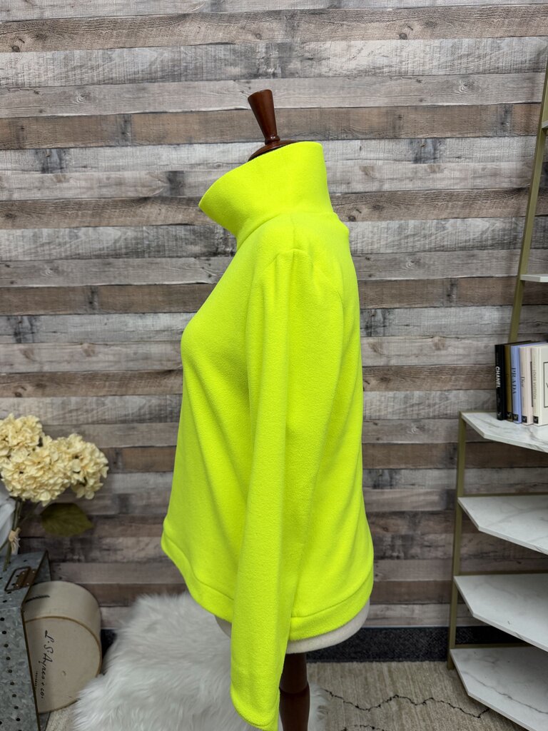 Dudley Stephens Neon Yellow Fleece Turtleneck Pullover