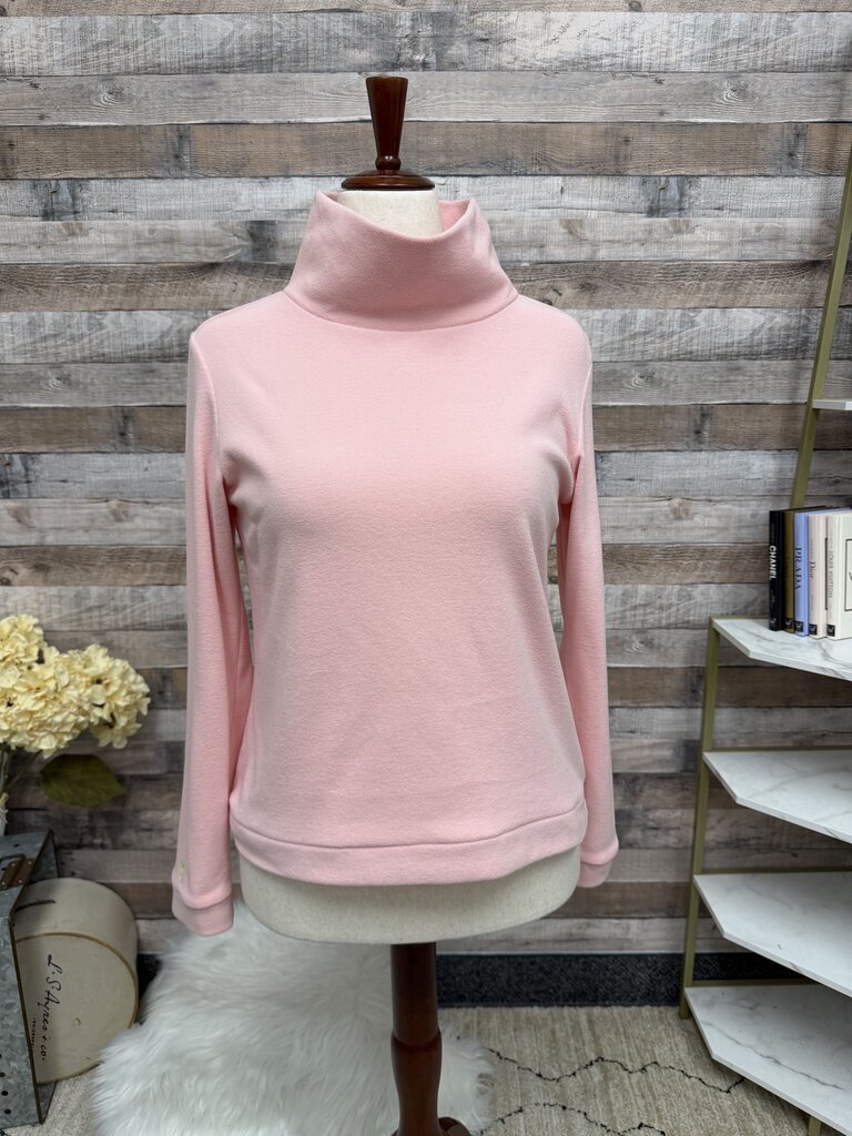 Dudley Stephens Pink Fleece Turtleneck Pullover