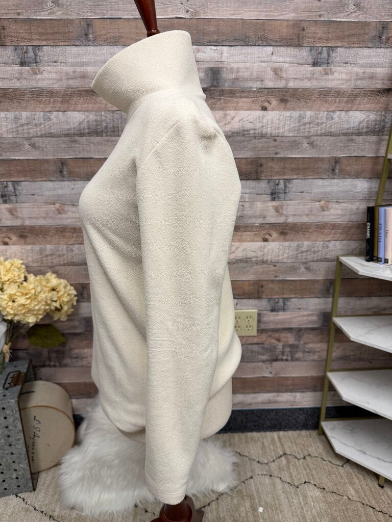 Dudley Stephens Cream Fleece Turtleneck Pullover