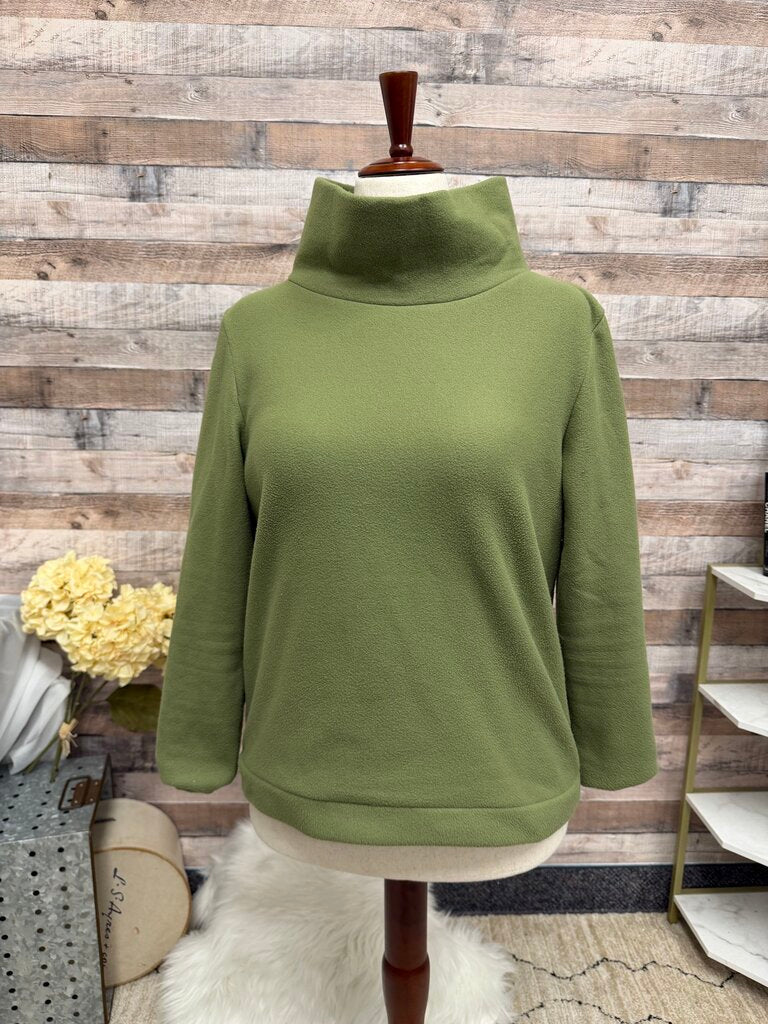 Dudley Stephens Army Green Fleece Turtleneck Pullover