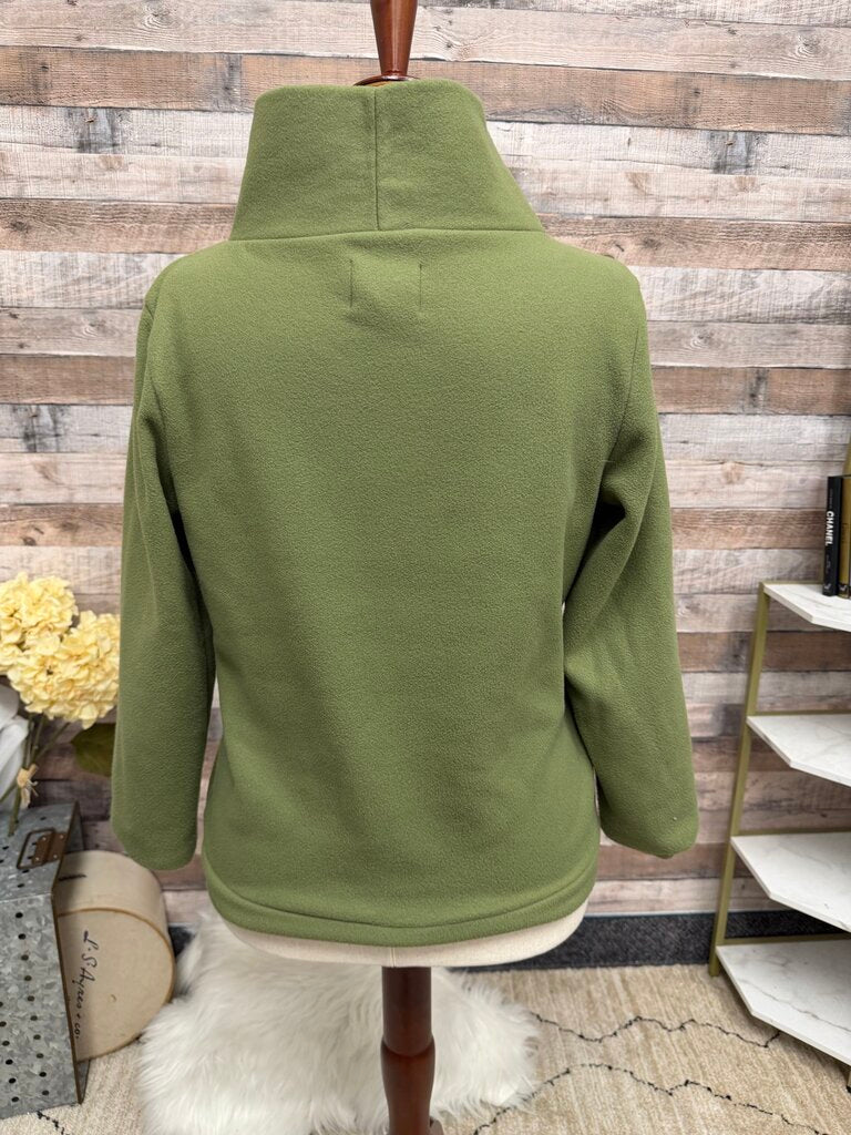 Dudley Stephens Army Green Fleece Turtleneck Pullover