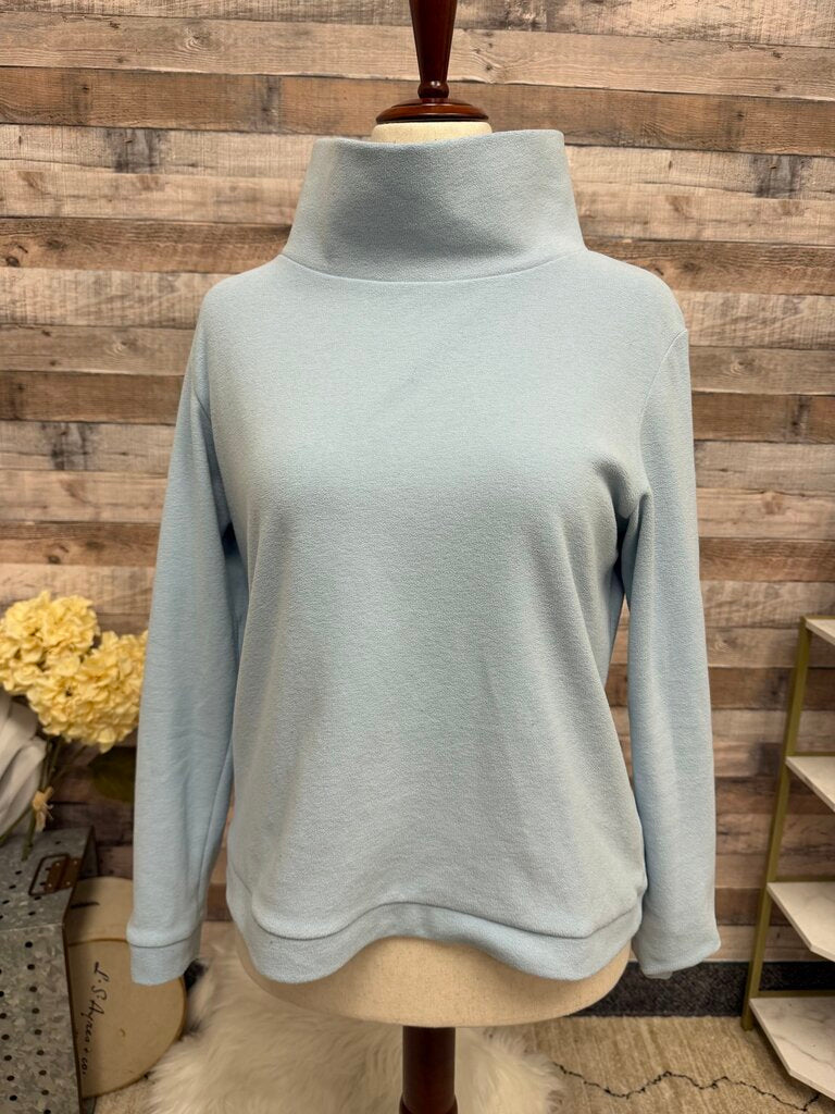Dudley Stephens Light Blue Fleece Turtleneck Sweater