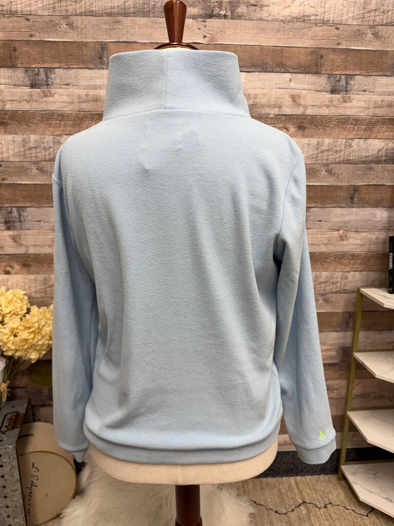 Dudley Stephens Light Blue Fleece Turtleneck Sweater
