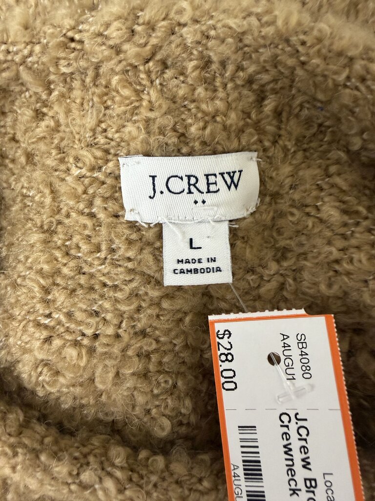 J.Crew Brown/White Crewneck Knit Sweater