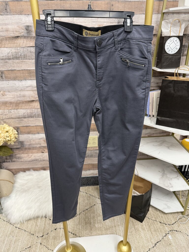 Democracy Grey Zipper Pockets Pants