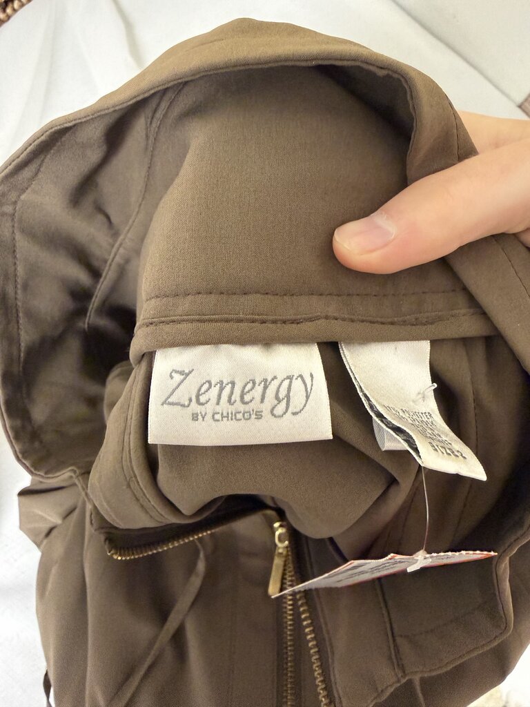 Zenergy By Chico's Brown Polyester Jacket