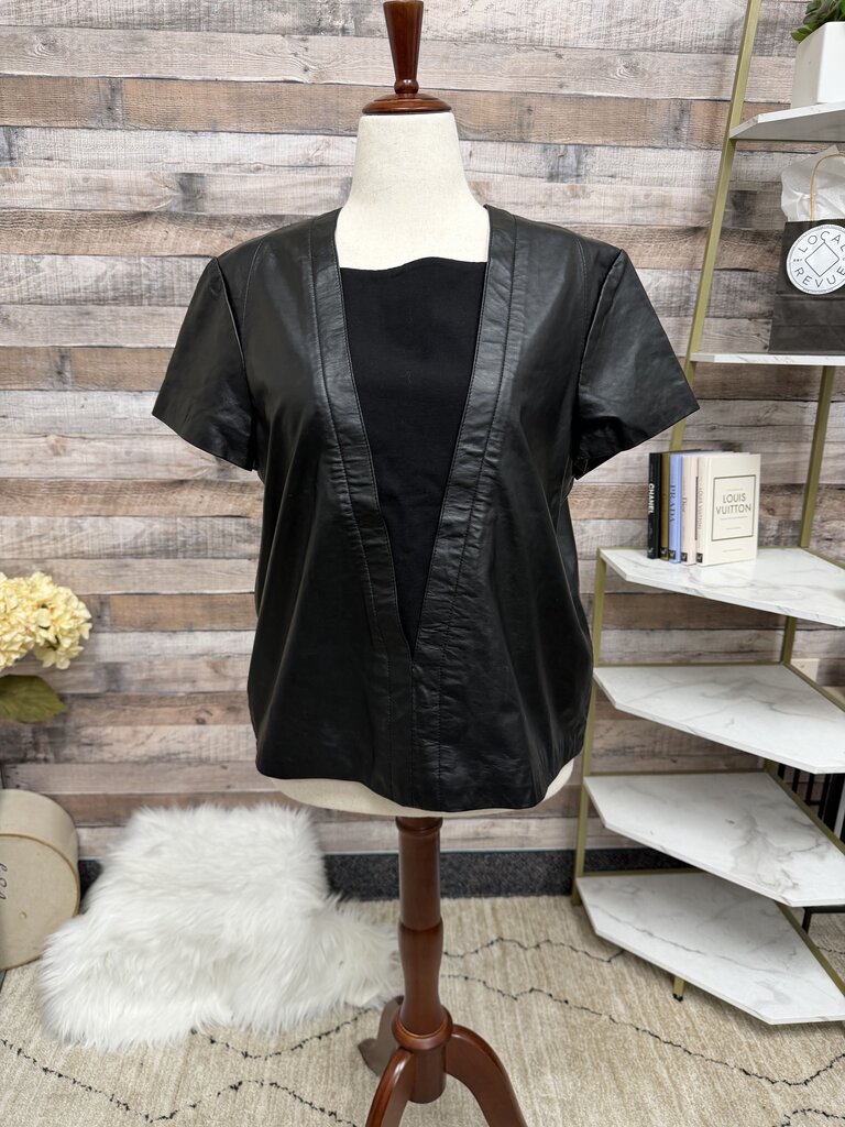 Neiman Marcus Exclusive Faux Leather Top