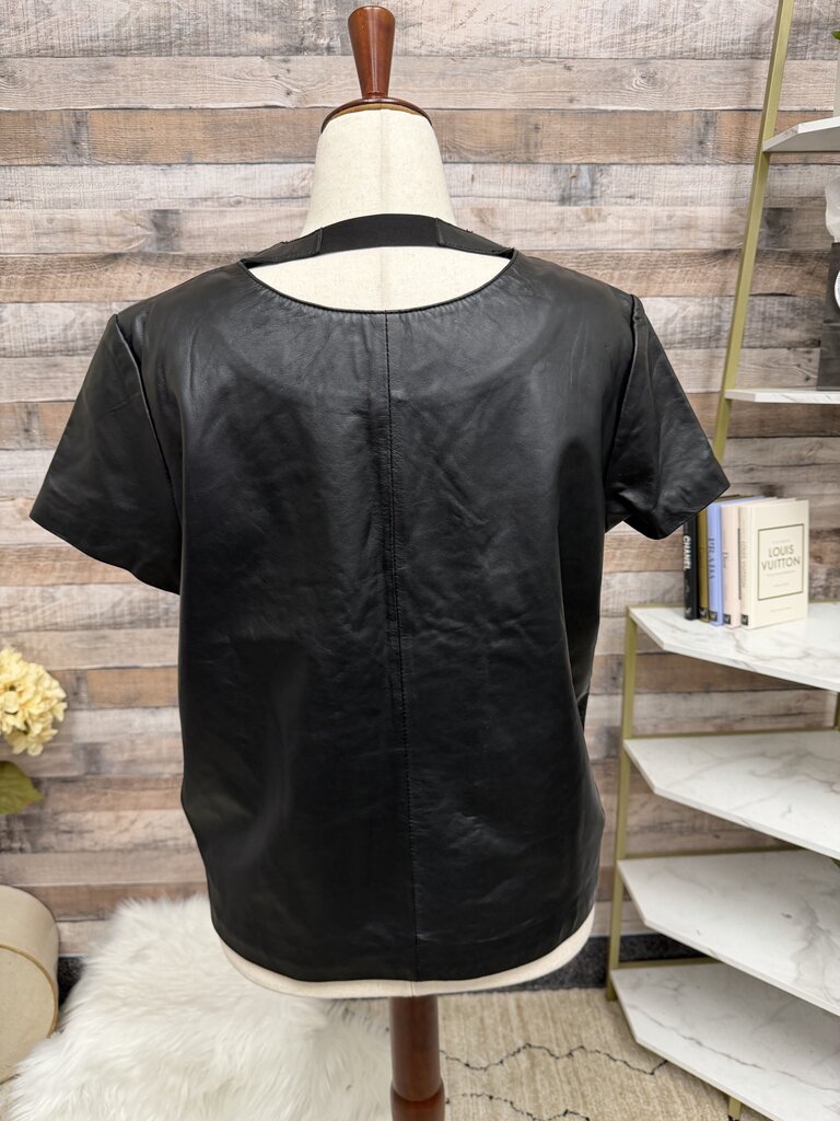 Neiman Marcus Exclusive Faux Leather Top