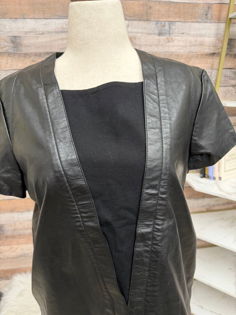 Neiman Marcus Exclusive Faux Leather Top