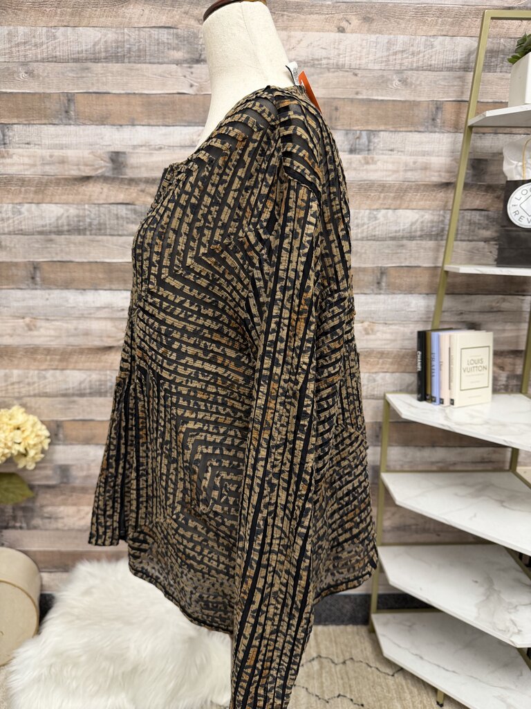 Chico's Ribbed Leopard Print Cardigan Jacket