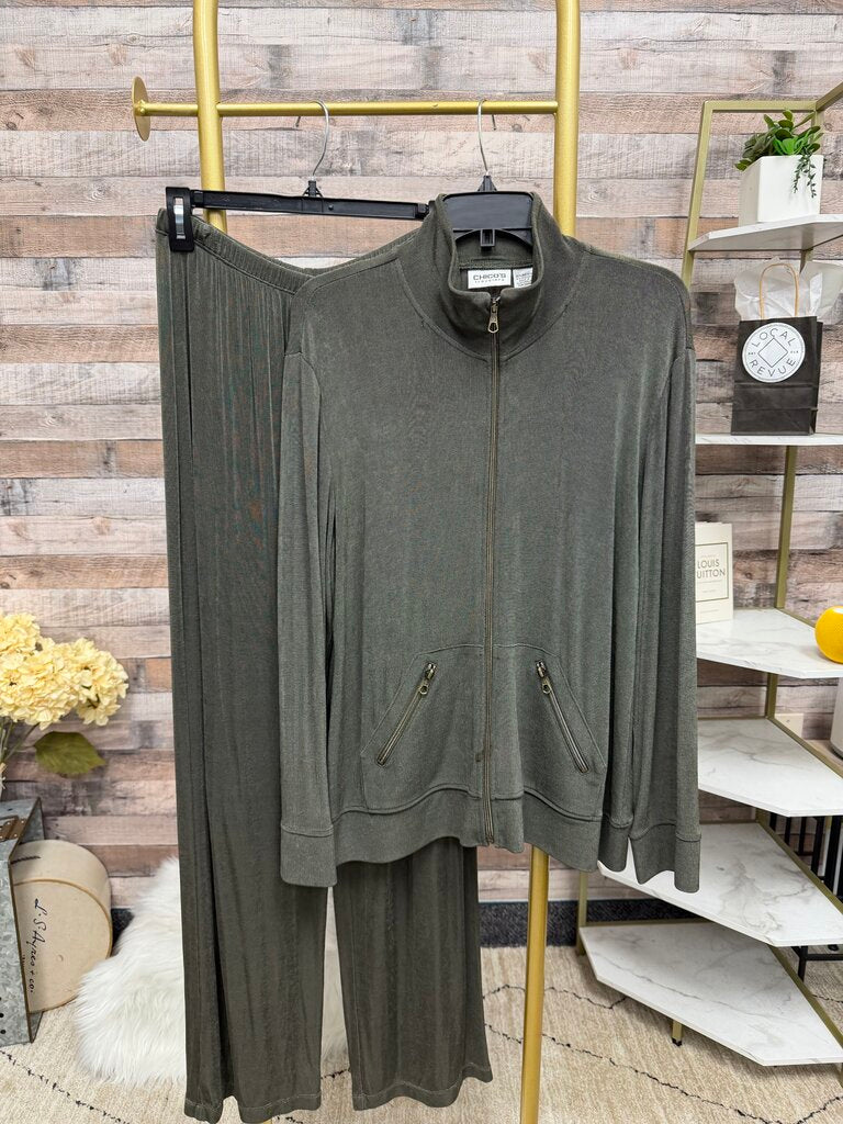 Chico's Olive Green Knit Pants
