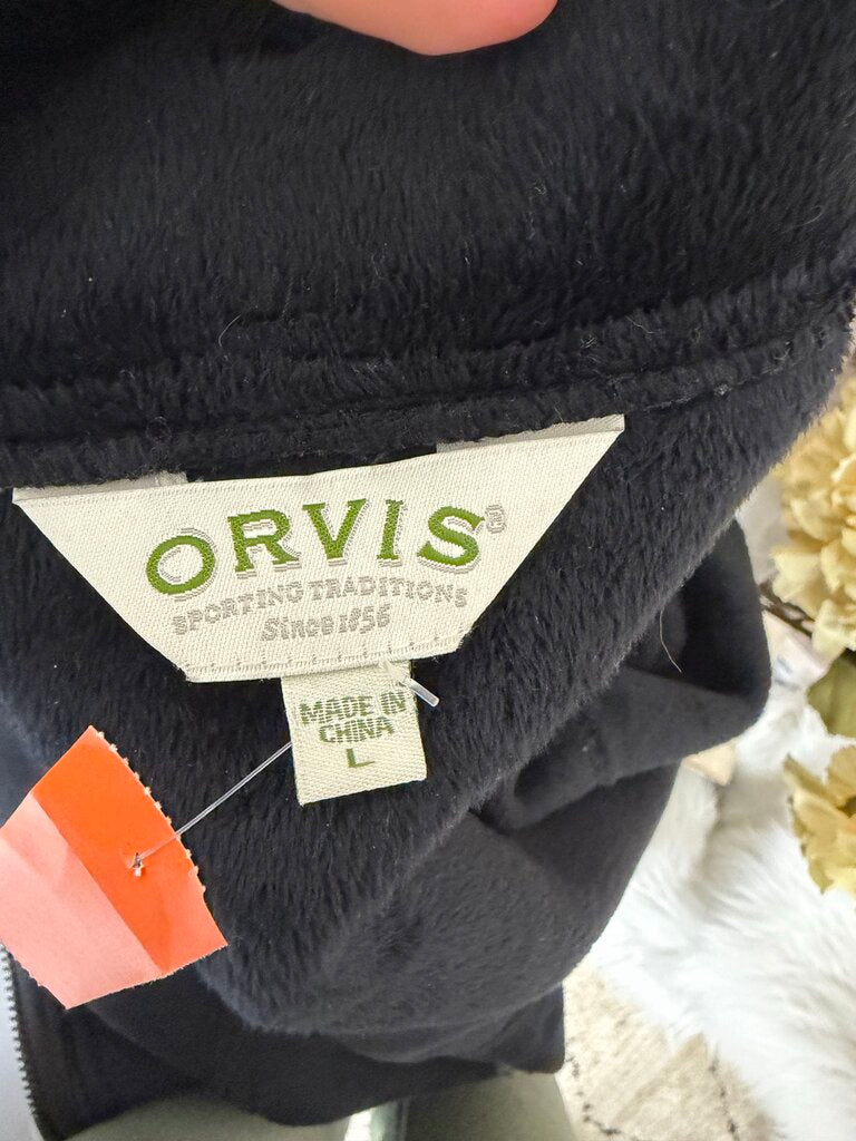 Orvis Grey/Black Knit Belt Collar Bomber Jacket