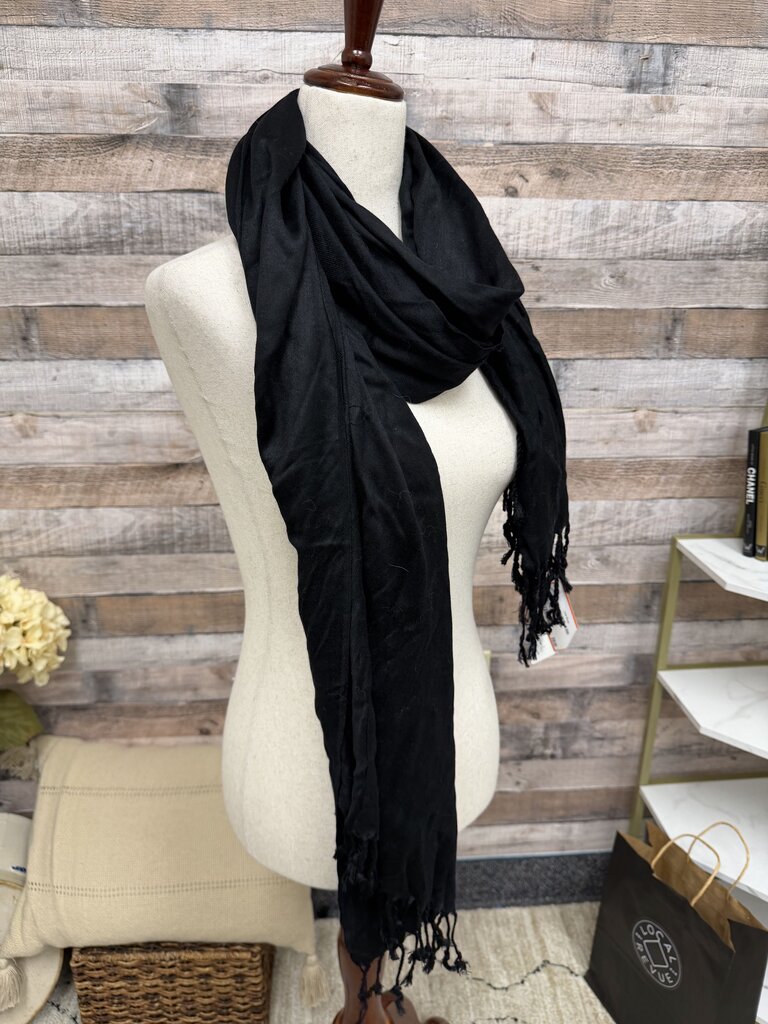 Mademoiselle Black With Fringe Scarf Mademoiselle Black N/A women UNCATEGORIZED