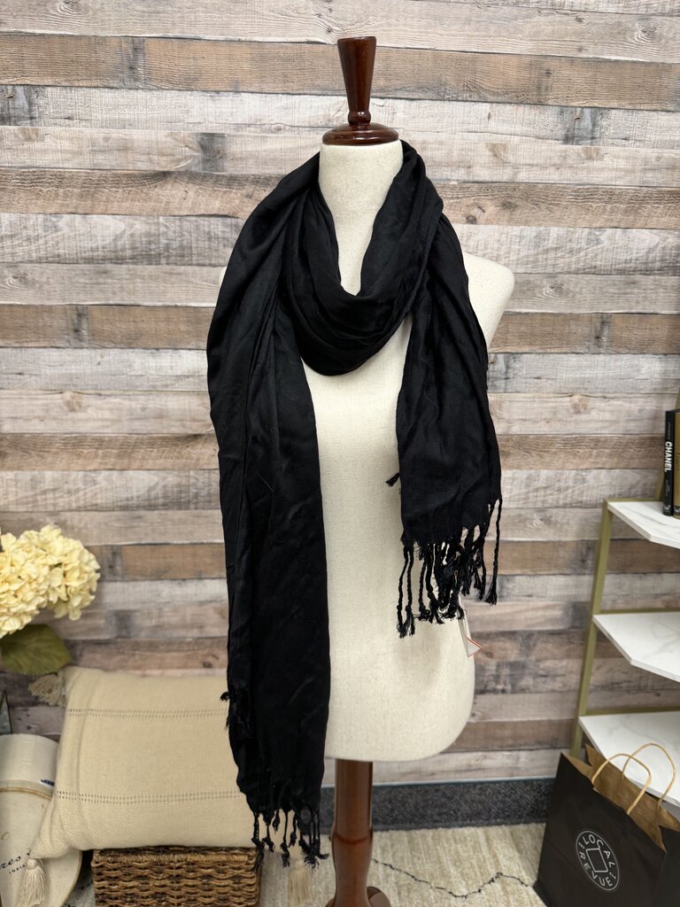 Mademoiselle Black With Fringe Scarf Mademoiselle Black N/A women UNCATEGORIZED