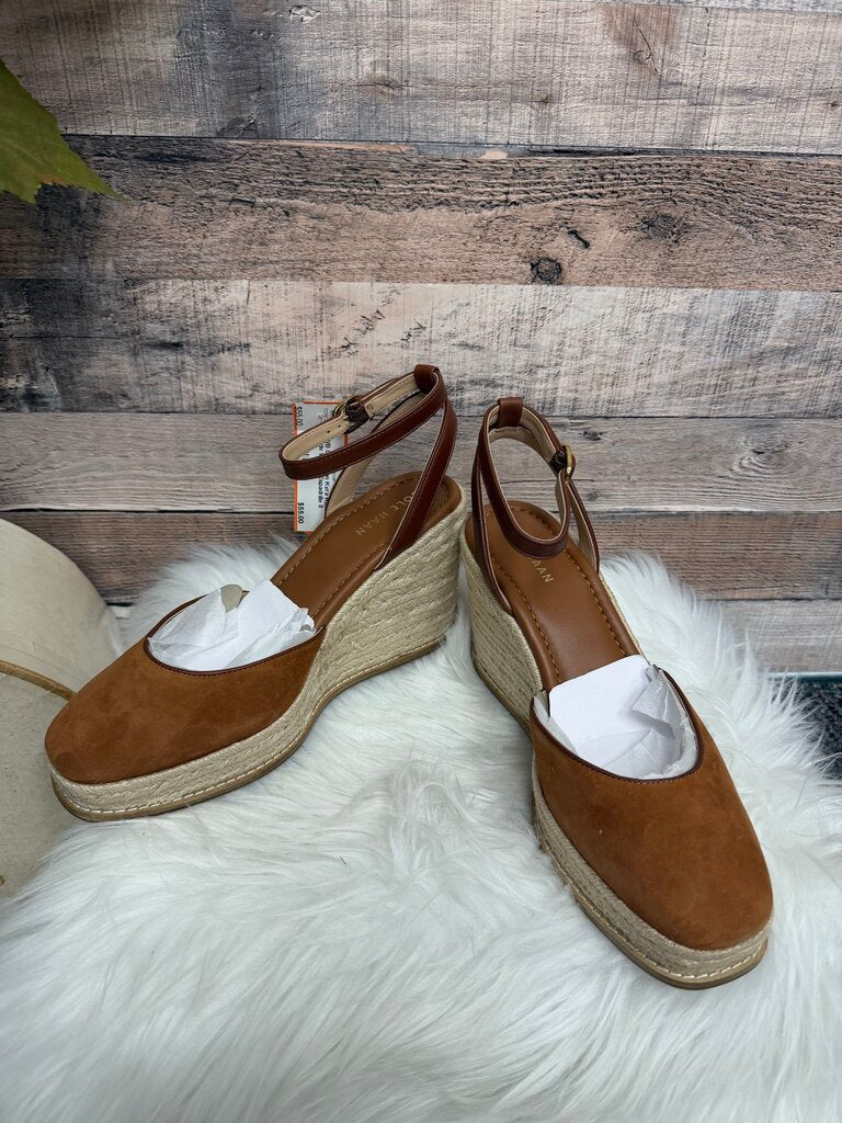 NWB Cole Haan Kyra Rust Suede Wedge Espadrille