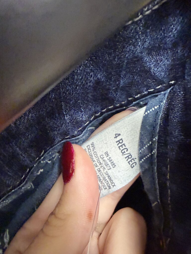 American Eagle Navy Denim Jeans Logo Button