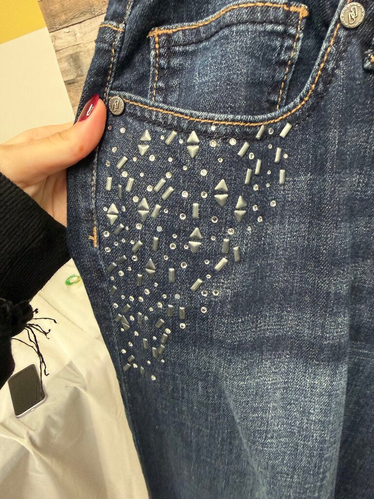 Bisou Bisou Sparkle Pocket Detail Navy Jeans