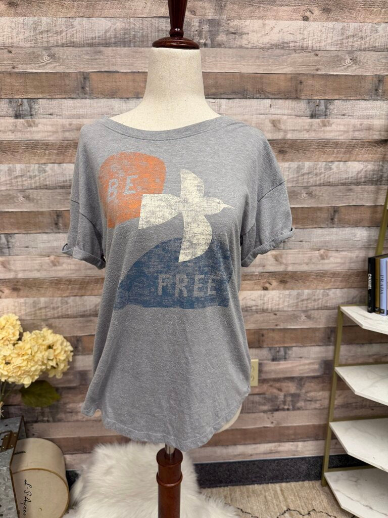 Anthropologie Grey Be Free T Shirt