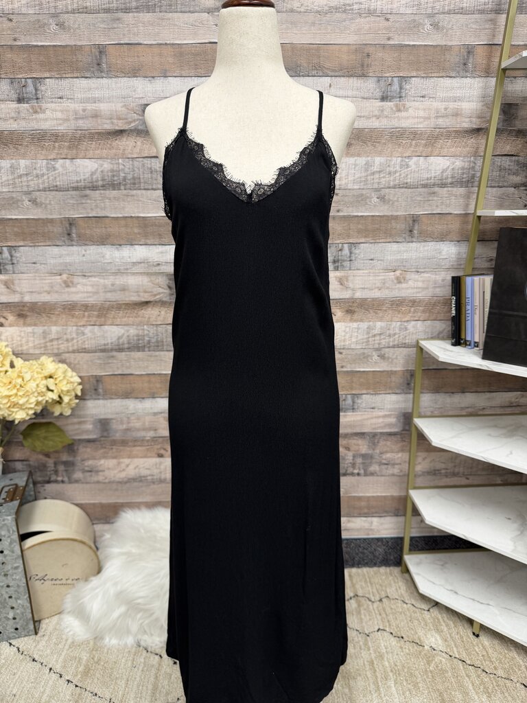 Chelsea 28 black slip dress with lace