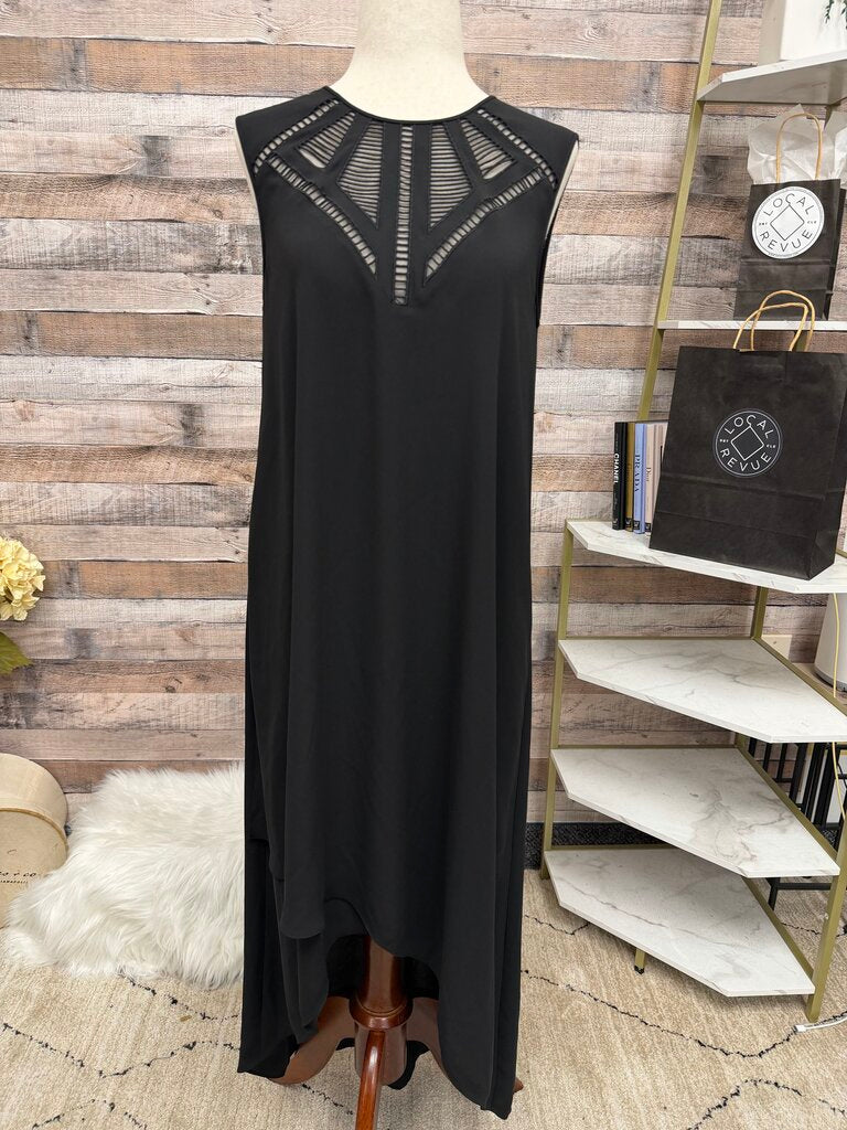 BCBGMaxAzaria high low hem with lace detail