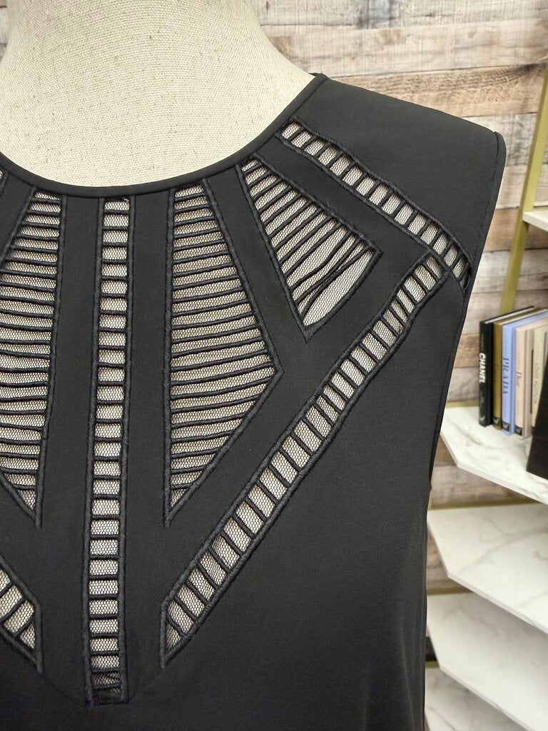 BCBGMaxAzaria high low hem with lace detail