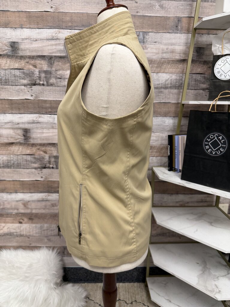 Tail Sleeveless Leopard Print Lining Golf Vest Tail Tan Medium women VESTS