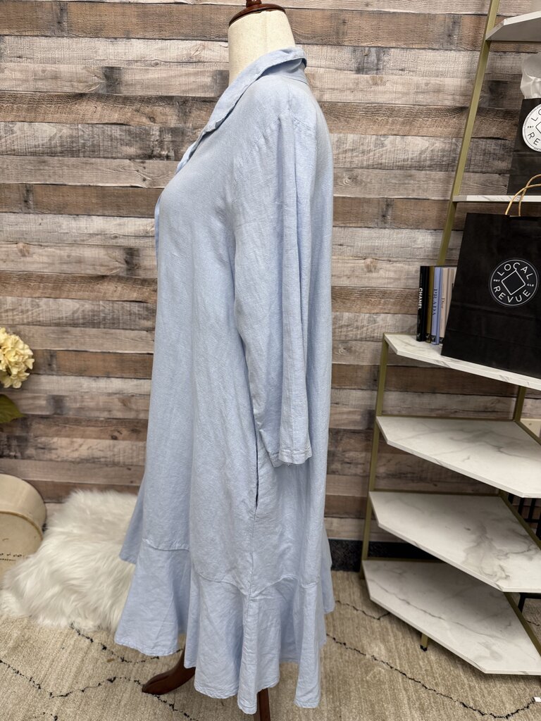 Terzo Millennio Light Blue Rifle Hem Shirt Dress Terzo Millennio Blue XL women DRESSES