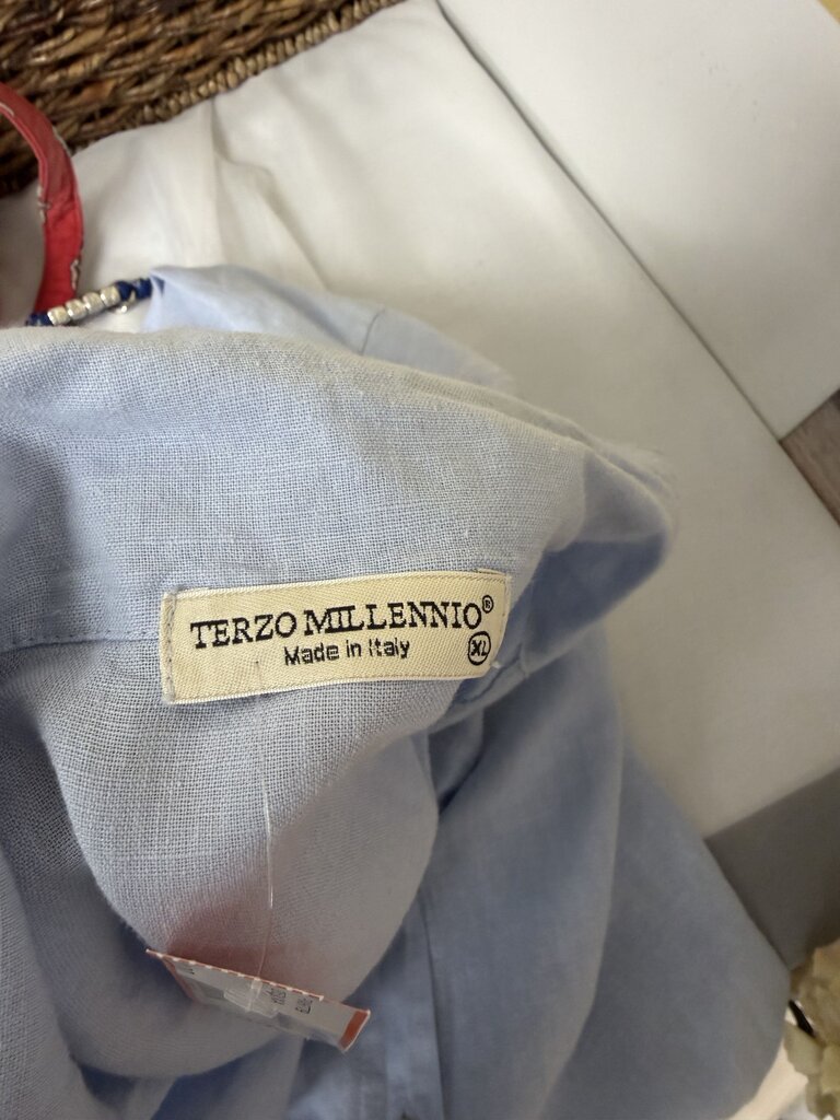 Terzo Millennio Light Blue Rifle Hem Shirt Dress Terzo Millennio Blue XL women DRESSES