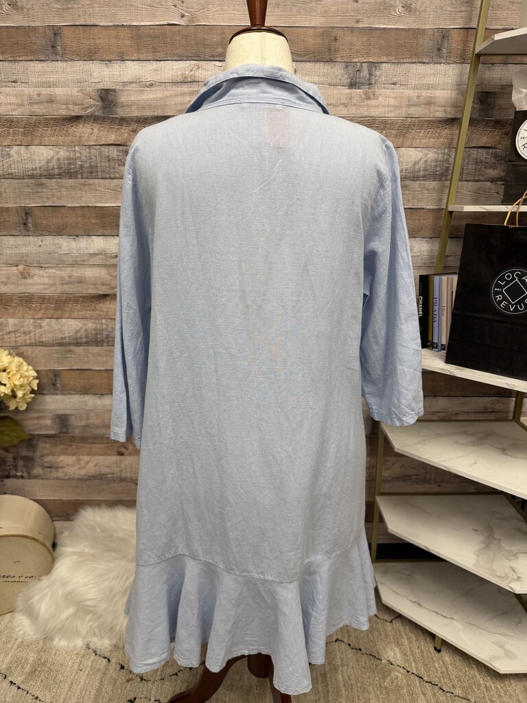 Terzo Millennio Light Blue Rifle Hem Shirt Dress Terzo Millennio Blue XL women DRESSES