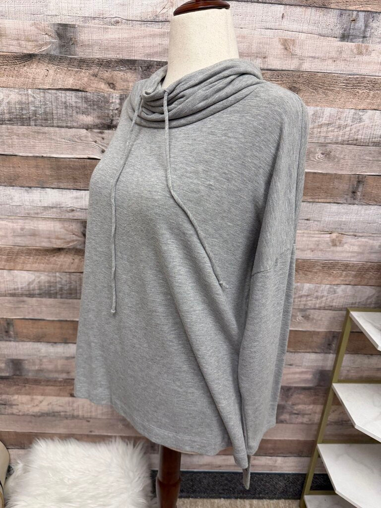 Peck & Peck Grey Cowl Neck Pullover Sweatshirt