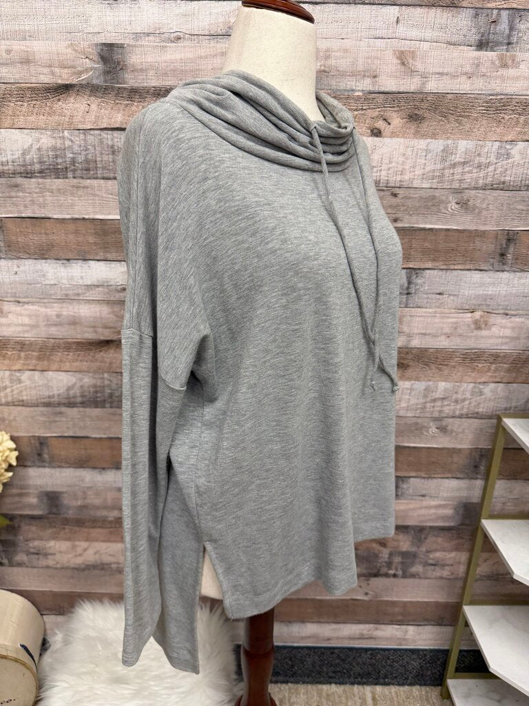 Peck & Peck Grey Cowl Neck Pullover Sweatshirt