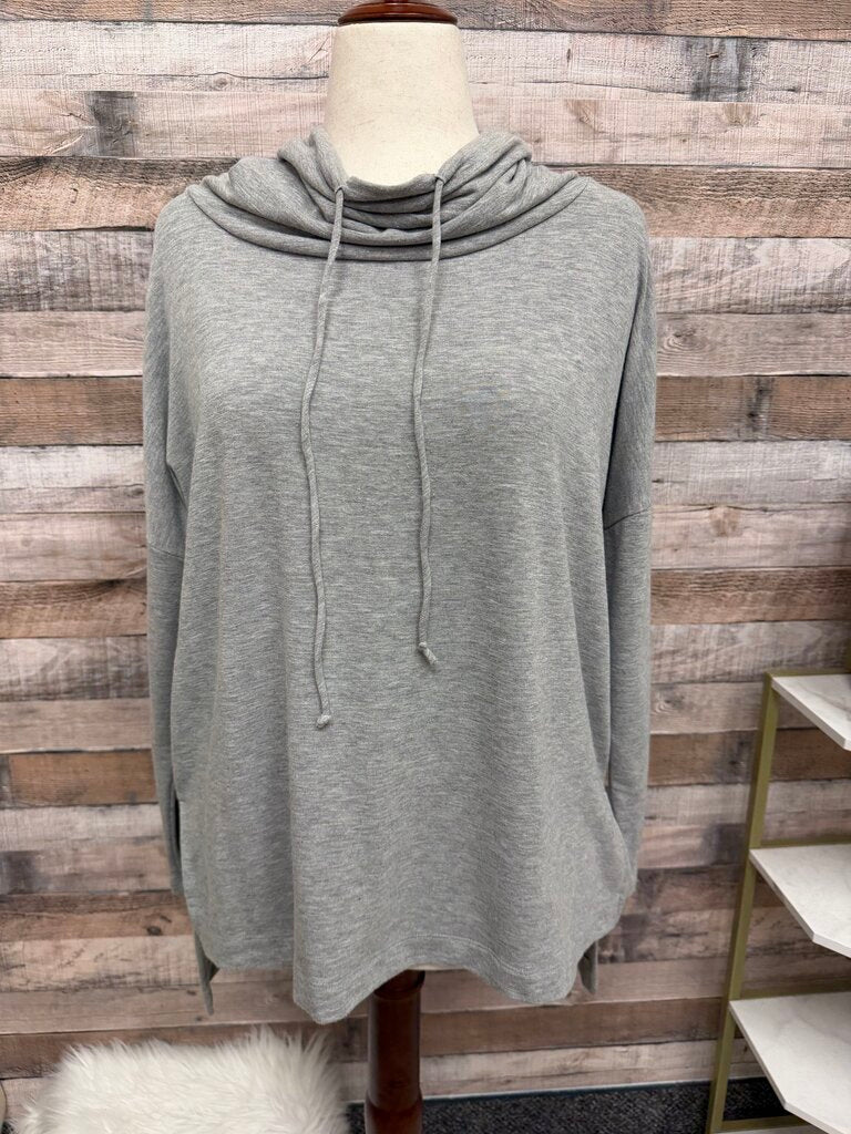 Peck & Peck Grey Cowl Neck Pullover Sweatshirt
