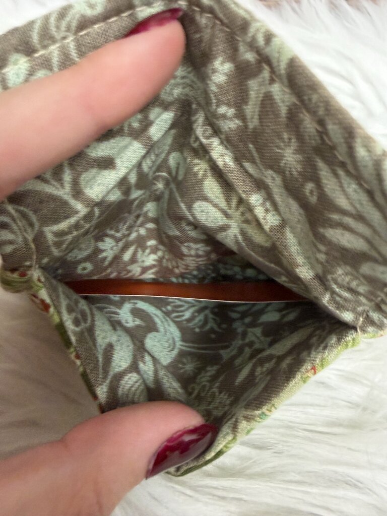 Green Floral Print Fabric Wallet