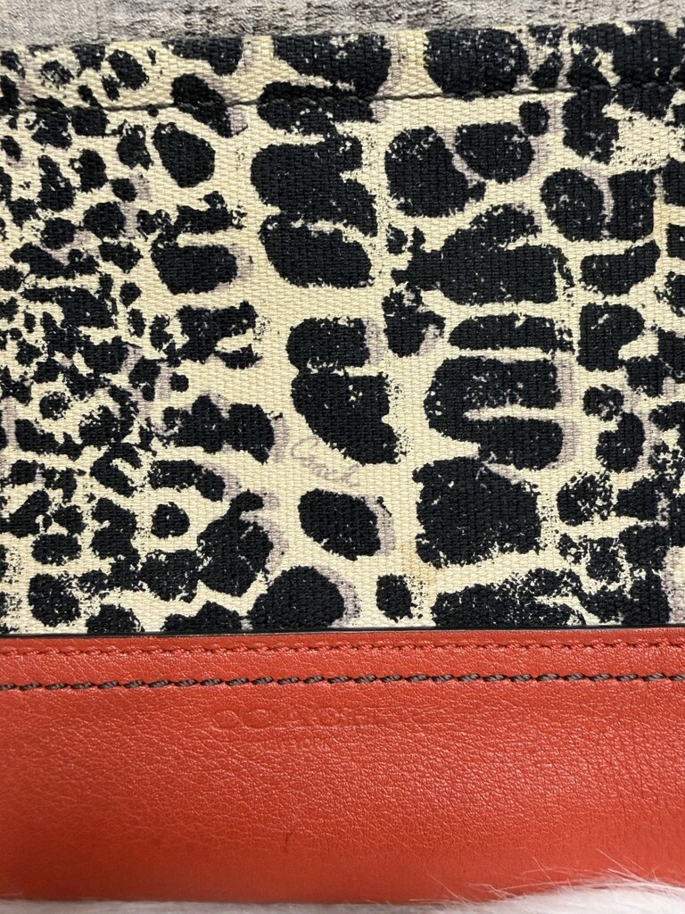 Coach Animal Print and Red Clutch
