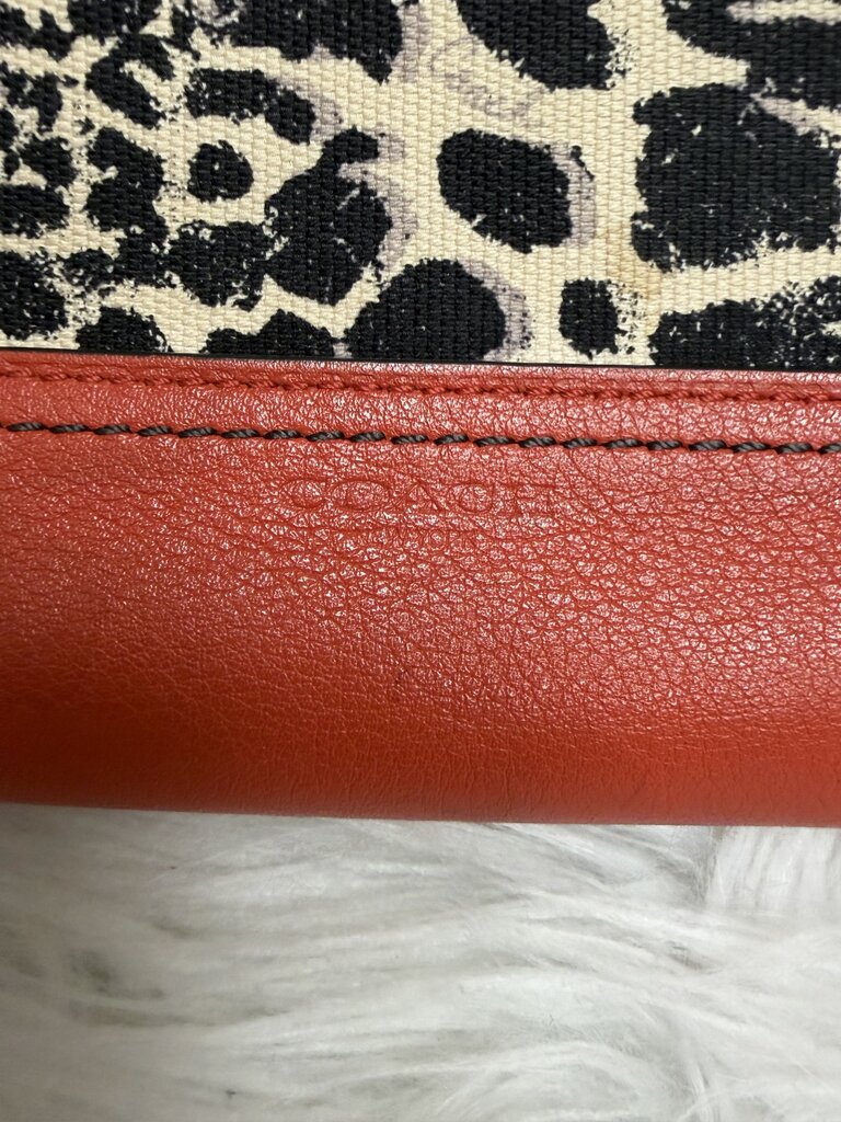 Coach Animal Print and Red Clutch