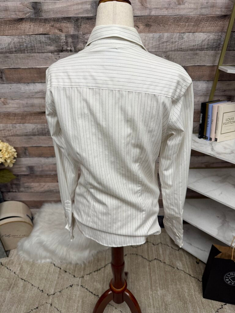 Brooks Brothers Non Iron White/Black Stripe Long Sleeve