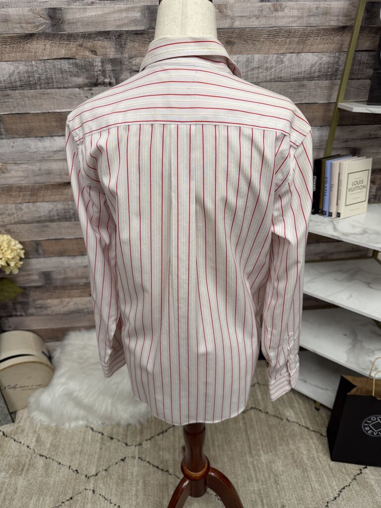 Brooks Brothers Non Iron Red & White Stripe Long Sleeve