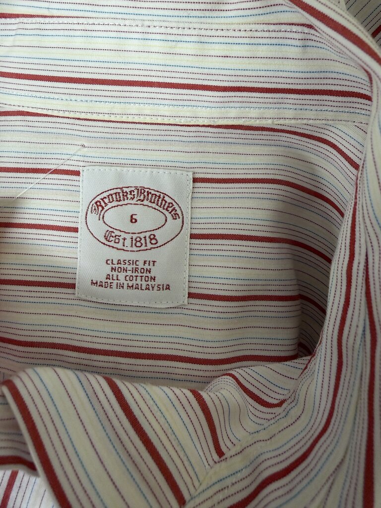 Brooks Brothers Non Iron Red & White Stripe Long Sleeve