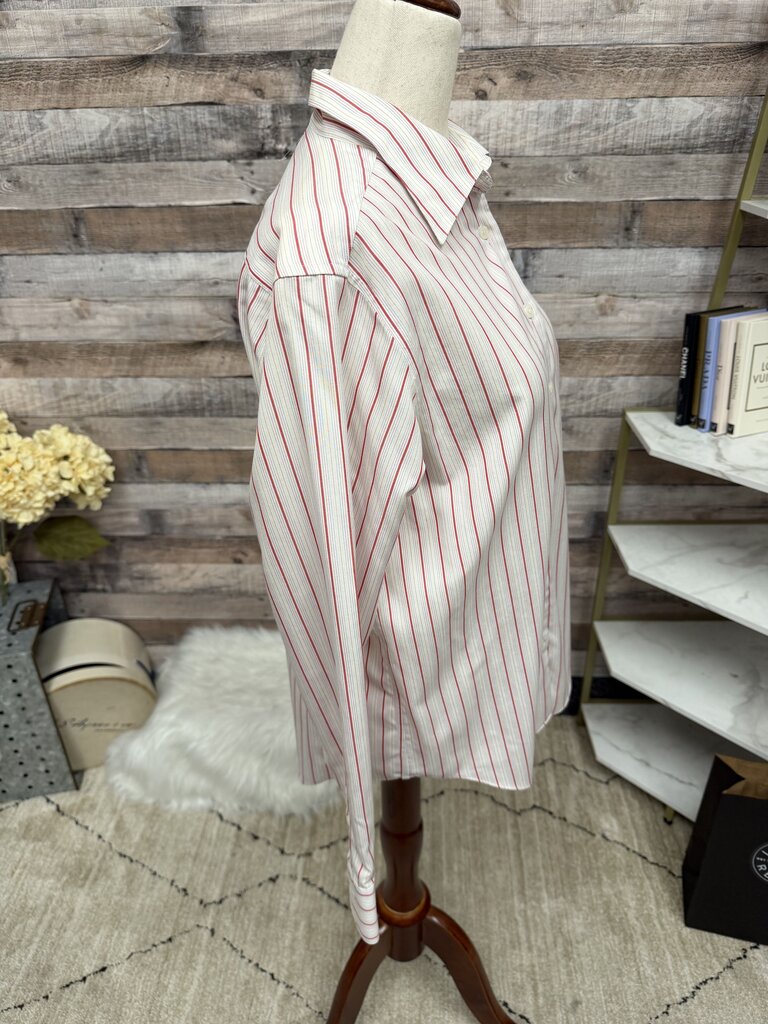 Brooks Brothers Non Iron Red & White Stripe Long Sleeve