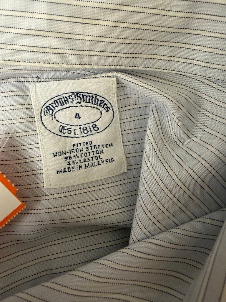 Brooks Brothers Non Iron Light Blue PinStripe Long Sleeve
