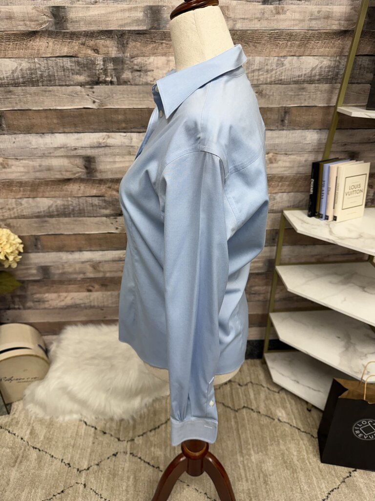 Brooks Brothers blue non iron women's fitted long sleeve dress shirt